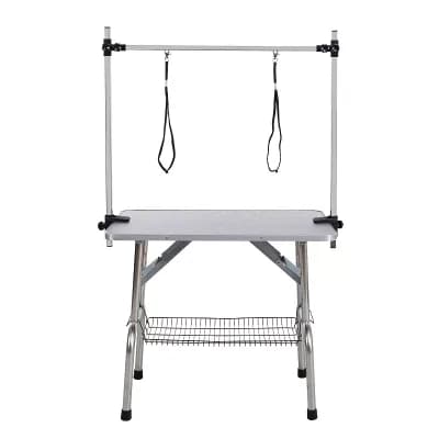 IFMALL Professional Folding Pet Grooming Table with Adjustable Arm and Storage