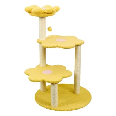 IFMALL Multi-Level Cat Tree with Cozy Perch, Scratching Posts, and Hanging Toy
