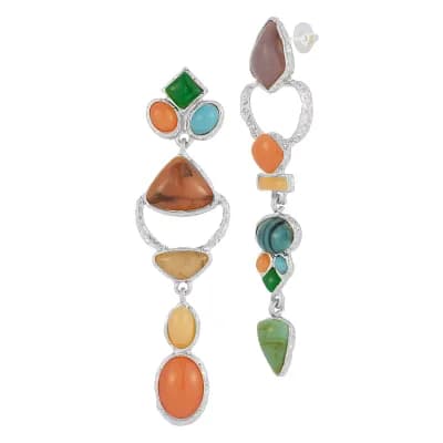 WINX Multicolor Geometric Statement Drop Earrings