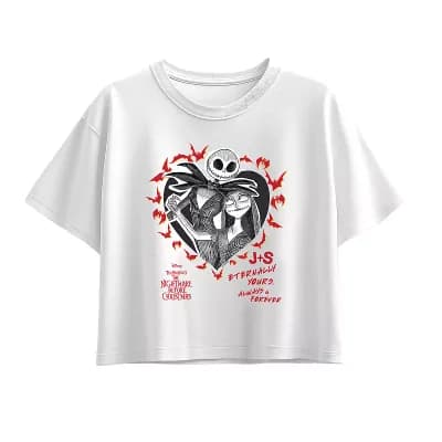 Girls 7-16 Disney's The Nightmare Before Christmas Jack & Sally Boxy Tee