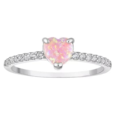 Designs by Gioelli Sterling Silver Lab-Created Opal Ring