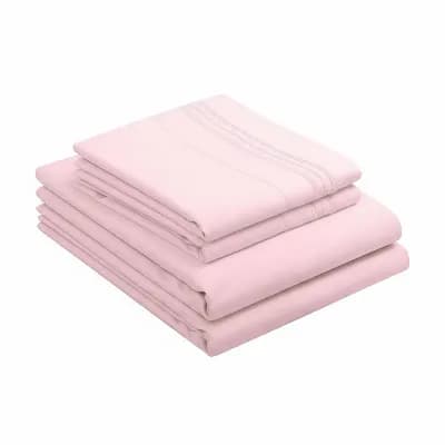 1800 Thread Count Sheet Set Soft Microfiber Bedding Fitted Flat Pillow Cases Elastic Straps
