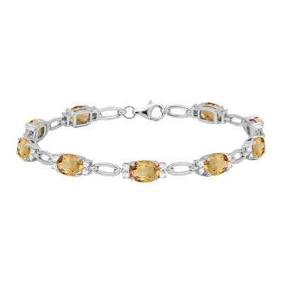 MASTERPIECE Sterling Silver Lab-Created Multi Gemstone Bracelet
