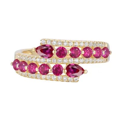 MASTERPIECE 14k Gold Over Silver Lab-Created Ruby Ring
