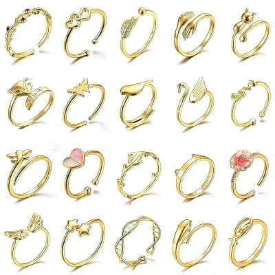 20 pc Adjustable Ring Set for Women
