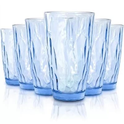 6 pc Highball Glass Set Durable Glasses for Cocktails & Beverages