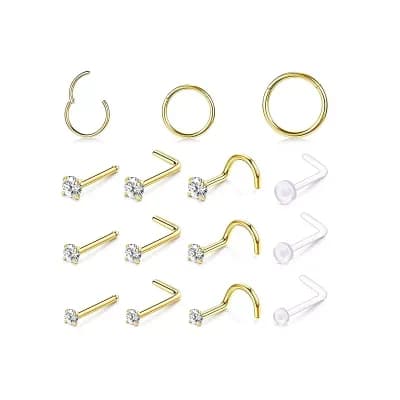 Nose Hoop and Stud Pack Set