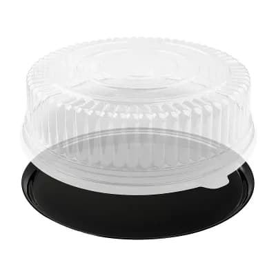 Round Plastic Trays w/ Lids - 25 Sets