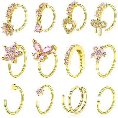 Shape Nose Hoop Set