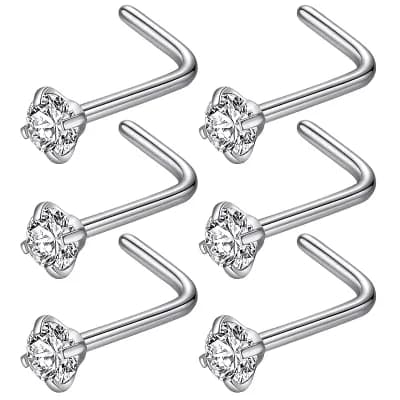 L Style Nose Ring Studs