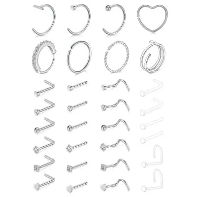 Stainless Steel Nose Stud Pack