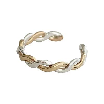 Silver & 14K Gold Fill Adjustable Toe Ring