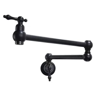 Wall Mount Pot Filler Faucet Dual Handle Kitchen Faucet