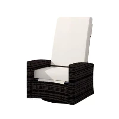 PE Rattan Swivel Recliner Chair with Cushions Outdoor Patio Chair