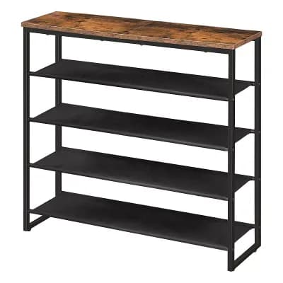 Multi Tier Shoe Organizer 5 tier Rack with Top Surface for Entryway Bedroom Small Spaces