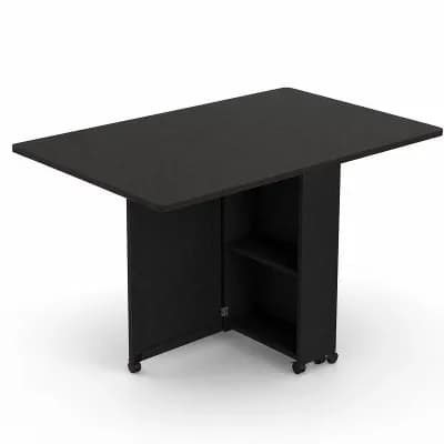 Folding Dining Table with Storage, Space Saving Kitchen Table with 6 Wheels