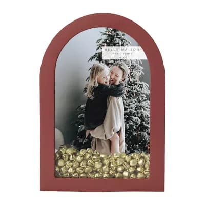 4.5" x 6.5" Red Jingle Bell Shaker Picture Frame Table Decor