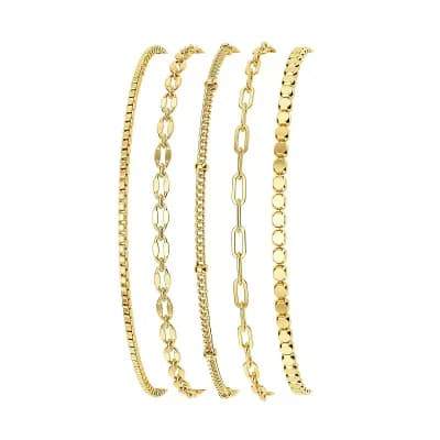 Stackable Chain Bracelet Set