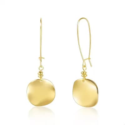 Circle Disc Dangle Earrings