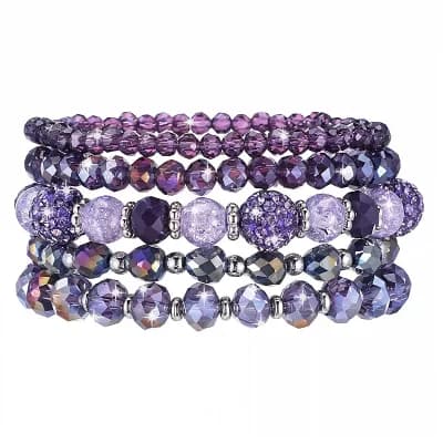 Crystal Beaded Bracelet Stack