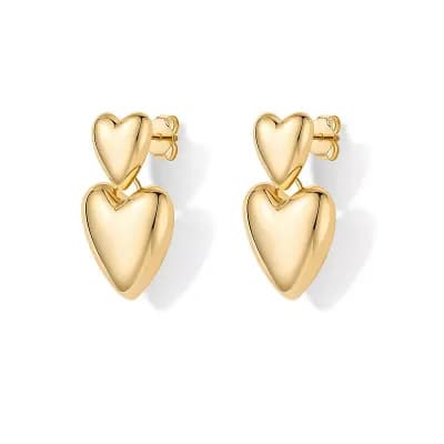 Chunky Heart Dangle Earrings