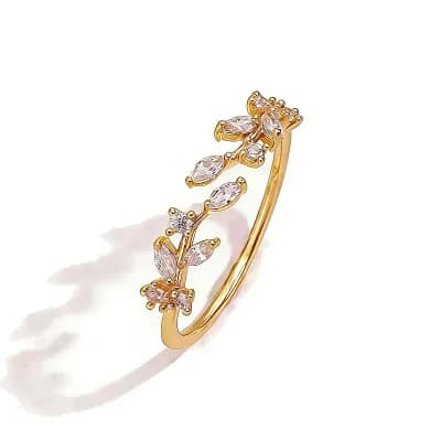 Silver Leaf Ring for Women