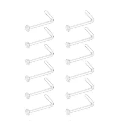 12 pc Clear Nose Studs for Work