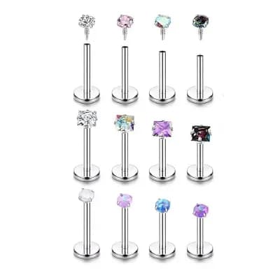 Threaded Nose Stud Jewelry Set