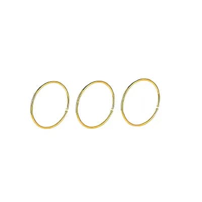 Gold Nose Ring Hoop Set