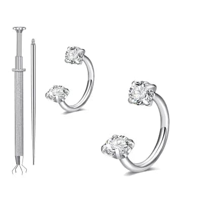 Titanium Nose Stud and Ring Set