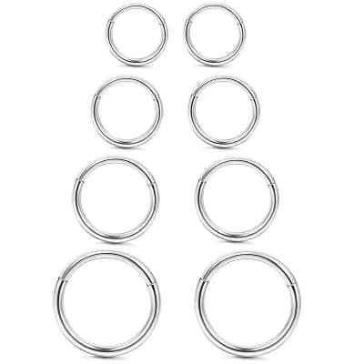 8 pc Titanium Nose Ring Set