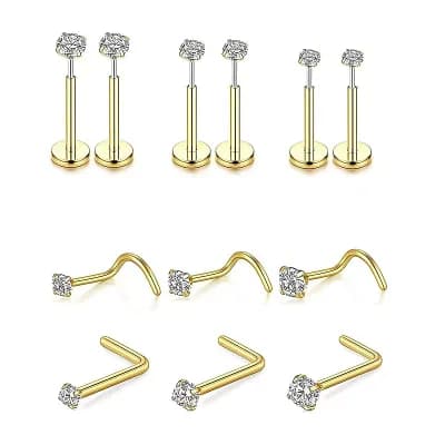 Surgical Steel Nose Stud Pack