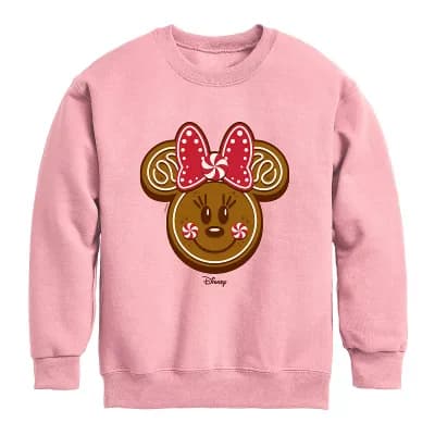 Girls 7-16 Disney's Minnie Mouse Gingerbread Holiday Crew Fleece Sweatshirt