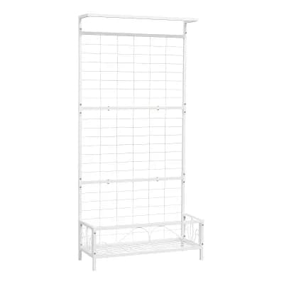 Outdoor Plant Stand with Trellis Multi Level Steel Plant Rack for Patio Balcony Flowers