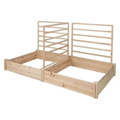 Raised Garden Bed with 3 Climbing Trellises for Vegetables, Herbs, Flowers