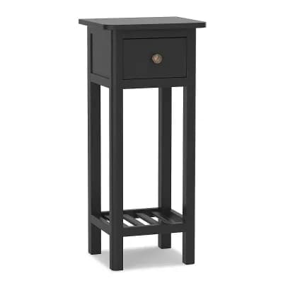 Slim Nightstand Bedside Table with Drawer and Shelf