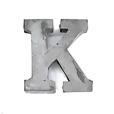 Zinc Metal Alphabet Letter "K" Decorative Accent for Shelf Desk and Tabletop Home Decor