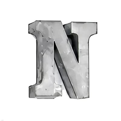Zinc Metal Alphabet Letter "N" Decorative Accent for Shelf Desk and Tabletop Home Decor