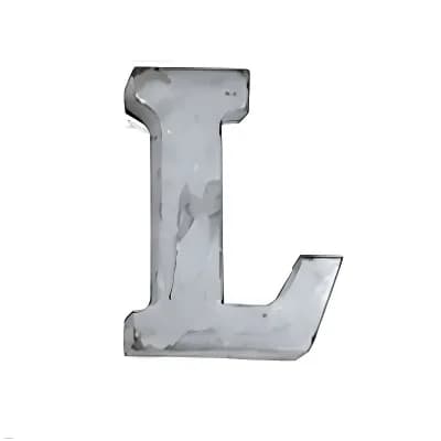 Zinc Metal Alphabet Letter "L" Decorative Accent for Shelf Desk and Tabletop Home Decor