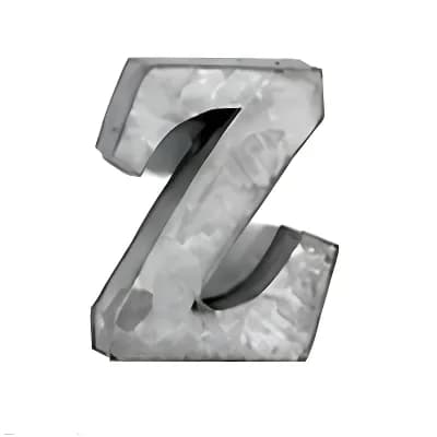 Zinc Metal Alphabet Letter "Z" Decorative Accent for Shelf Desk and Tabletop Home Decor