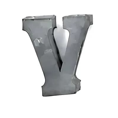 Zinc Metal Alphabet Letter "V" Decorative Accent for Shelf Desk and Tabletop Home Decor