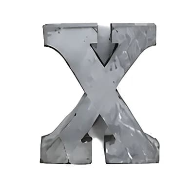 Zinc Metal Alphabet Letter "X" Decorative Accent for Shelf Desk and Tabletop Home Decor