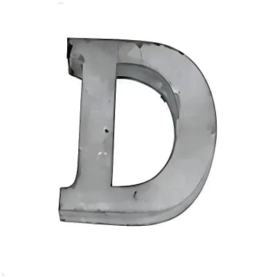 Zinc Metal Alphabet Letter "D" Decorative Accent for Shelf Desk and Tabletop Home Decor