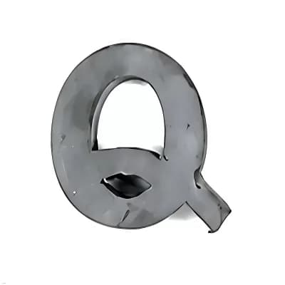 Zinc Metal Alphabet Letter "Q" Decorative Accent for Shelf Desk and Tabletop Home Decor