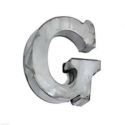 Zinc Metal Alphabet Letter "G" Decorative Accent for Shelf Desk and Tabletop Home Decor