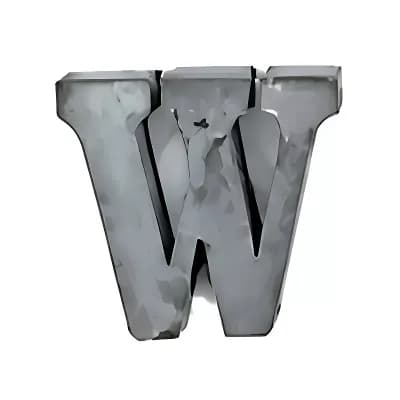 Zinc Metal Alphabet Letter "W" Decorative Accent for Shelf Desk and Tabletop Home Decor