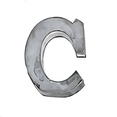 Zinc Metal Alphabet Letter "C" Decorative Accent for Shelf Desk and Tabletop Home Decor