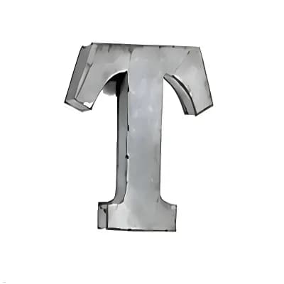 Zinc Metal Alphabet Letter "T" Decorative Accent for Shelf Desk and Tabletop Home Decor