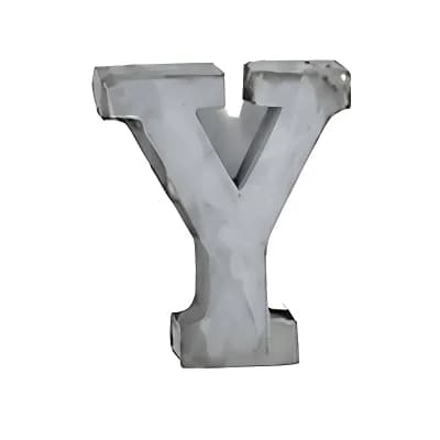 Zinc Metal Alphabet Letter "Y" Decorative Accent for Shelf Desk and Tabletop Home Decor