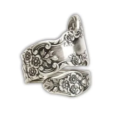 Adjustable Flower Spoon Promise Rings